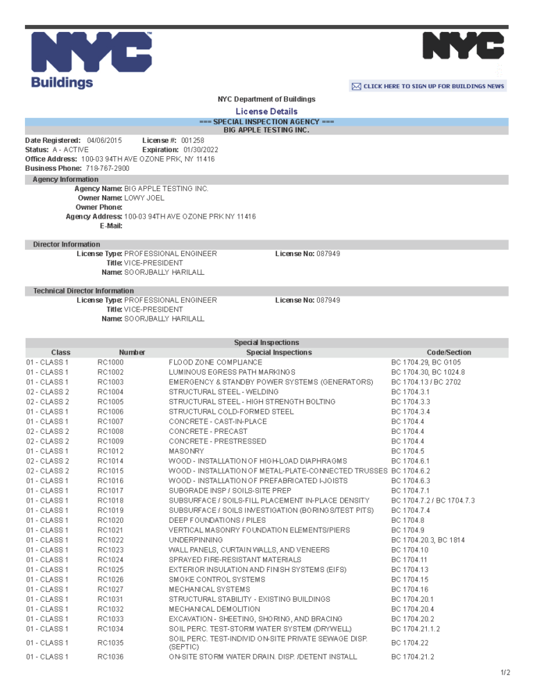 NYC DOB Inspection Services Welding Inspections & More