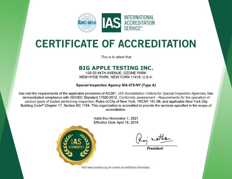 IAS Certification » Big Apple Group an RMA Company